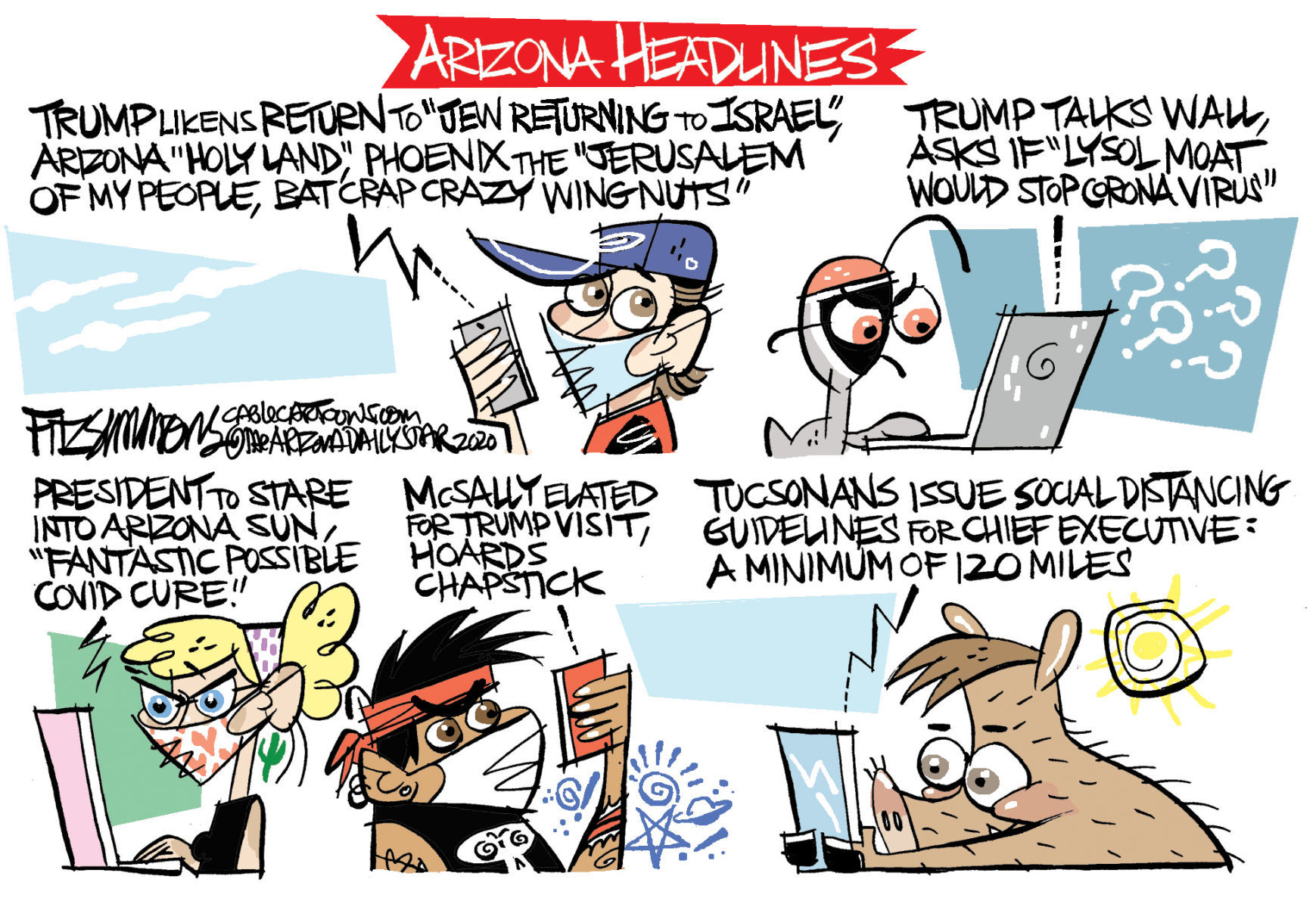 Daily Fitz Cartoon: Trump to visit Arizona